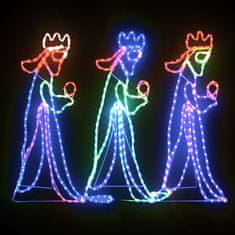Vidaxl Božična figura trije kralji 504 LED lučk 99,5x45,5 cm