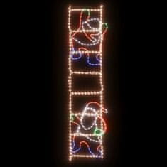 Vidaxl Zložljiva figura Božiček na lestvi s 552 LED lučkami