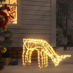 Greatstore Zložljiva figura severni jelen s 144 toplo belimi LED lučkami