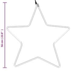Vidaxl Božična figura zvezda 48 toplo belih LED lučk 56 cm