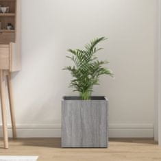 Vidaxl Cvetlično korito siva sonoma 40x40x40 cm inženirski les