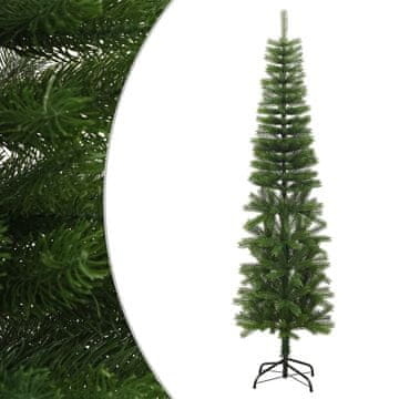 shumee vidaXL Ozka umetna novoletna jelka s stojalom 210 cm PE