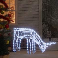 Greatstore Zložljiva figura severni jelen s 144 hladno belimi LED lučkami