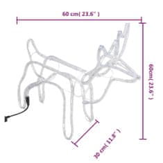 Greatstore Božična figura severni jelen hladno bel 60x30x60 cm