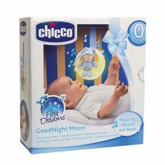Chicco CHICCO Igrajoča in svetleča luna z roza škratom
