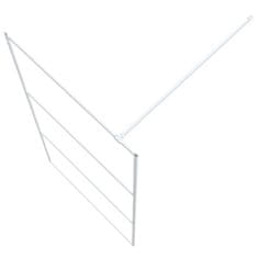 Vidaxl Pregrada za tuš bela 100x195 cm prozorno ESG steklo