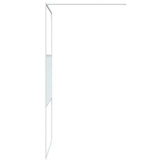 Vidaxl Pregrada za tuš bela 100x195 cm prozorno ESG steklo