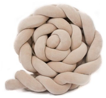 Puffi Enojna obroba za otroško posteljo PLIŠ BEŽ 200 cm