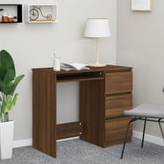 Vidaxl Pisalna miza rjavi hrast 90x45x76 cm konstruiran les