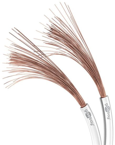Goobay 2x1,5 mm CU bakreni zvočniški kabel 10 m bele barve