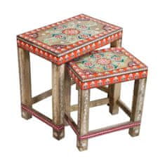 DKD Home Decor Komplet 2 miz DKD Home Decor Multicolor Natural 45 x 30 x 45 cm 45 x 28,5 x 46 cm