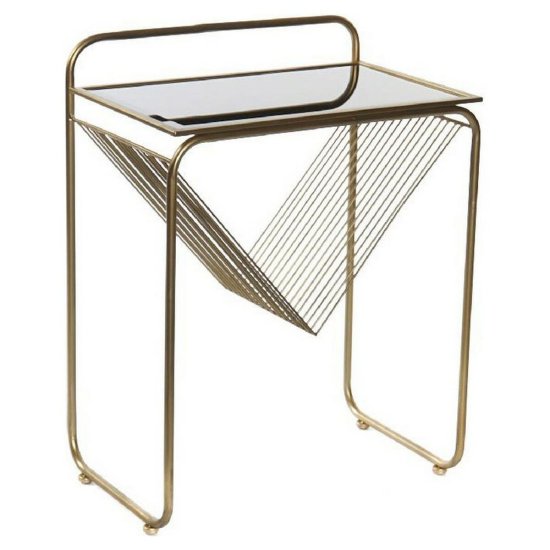 DKD Home Decor Stranska mizica DKD Home Decor Črna zlata kovinska kristalna plastika 48 x 30 x 63 cm