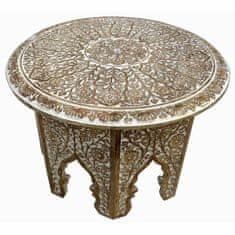 DKD Home Decor Stranska mizica DKD Home Decor White Mango wood (2 kosa) (70 x 70 x 47 cm)