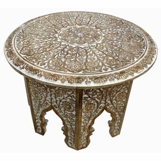 DKD Home Decor Stranska mizica DKD Home Decor White Mango wood (2 kosa) (70 x 70 x 47 cm)