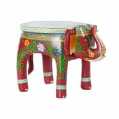 DKD Home Decor Stranska mizica DKD Home Decor Brown Multicolor Acrylic Mango wood Elephant (45 x 34 x 34 cm)