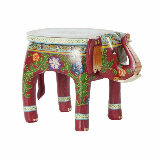 DKD Home Decor Stranska mizica DKD Home Decor Brown Multicolor Acrylic Mango wood Elephant (45 x 34 x 34 cm)