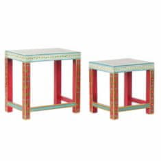 DKD Home Decor Stranska mizica DKD Home Decor 8424001853243 Natural Multicolour Akril Mango les 45 x 30 x 45 cm