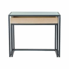 DKD Home Decor Stranska mizica DKD Home Decor Black Metal Crystal (2 kosa)