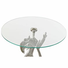 DKD Home Decor Stranska mizica DKD Home Decor Transparent Aluminium Crystal Silver (46 x 46 x 72 cm)