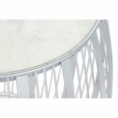 DKD Home Decor Stranska mizica DKD Home Decor Beli marmor železo srebro (46 x 46 x 41 cm)