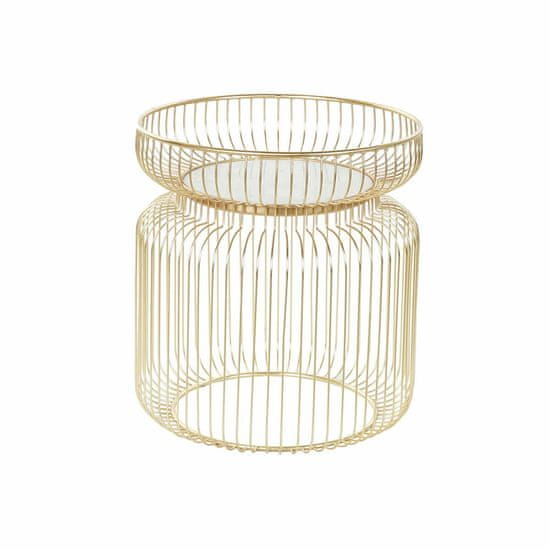 DKD Home Decor Stranska mizica DKD Home Decor Beli marmor železo zlata (43 x 43 x 47 cm)