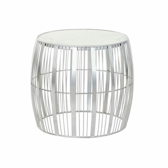 DKD Home Decor Stranska mizica DKD Home Decor Beli marmor železo srebro (46 x 46 x 41 cm)