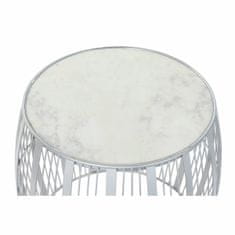DKD Home Decor Stranska mizica DKD Home Decor Beli marmor železo srebro (46 x 46 x 41 cm)