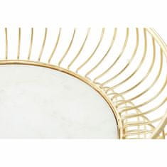 DKD Home Decor Stranska mizica DKD Home Decor Beli marmor železo zlata (43 x 43 x 47 cm)