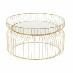 DKD Home Decor Stranska mizica DKD Home Decor Beli marmor železo zlata (71 x 71 x 39 cm)