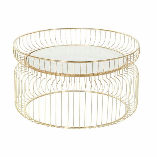 DKD Home Decor Stranska mizica DKD Home Decor Beli marmor železo zlata (71 x 71 x 39 cm)