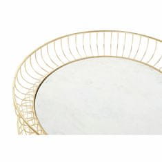 DKD Home Decor Stranska mizica DKD Home Decor Beli marmor železo zlata (71 x 71 x 39 cm)