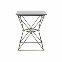 DKD Home Decor stranska miza, kovina/kristal, črno zlata, 45 x 45 x 55.5 cm
