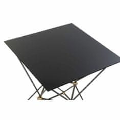 DKD Home Decor stranska miza, kovina/kristal, črno zlata, 45 x 45 x 55.5 cm