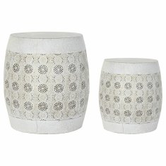 DKD Home Decor Stranska mizica DKD Home Decor White Multicolor Golden Metal 40 x 40 x 42 cm