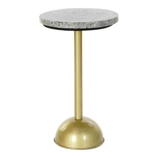 DKD Home Decor Stranska mizica DKD Home Decor White Stone Iron Golden (30 x 30 x 45 cm)