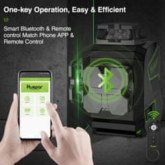 Huepar PRO12 linijski zeleni gradbeni laserski nivelir Bluetooth + daljinec S03CG