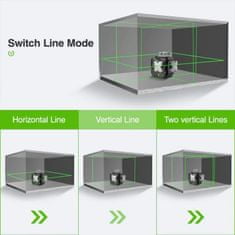 Huepar PRO12 linijski zeleni gradbeni laserski nivelir Bluetooth + daljinec S03CG