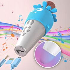 Forever Bloom AMS-200 mikrofon & zvočnik, karaoke, Bluetooth, LED, moder