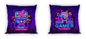 Faro Prevleka za blazino Gamer Neon, bombaž, 40/40 cm