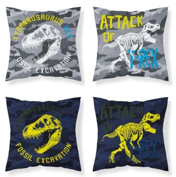 Detexpol Prevleka za vzglavnik Dinosaurus T-rex luminous Bombaž, 40/40 cm