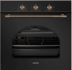 Simfer B6ES108RSA + 6400 QGRSA set pečica + plinska kuhalna plošča, rustikalna, črna