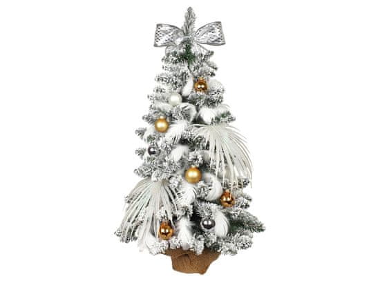 LAALU.cz Okrašena umetna jelka POLAR GOLD 60 cm z LED OSVETLItvijo V LONČKU