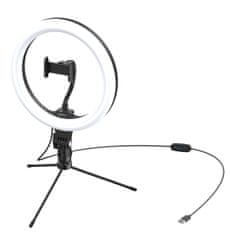 BASEUS Livestream nosilec - namizni stativ, lahki obroč 10'' (črn)