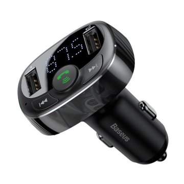 BASEUS oddajnik FM T typed Bluetooth 2xUSB microSD,črn
