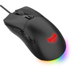 Bytezone Ghost gaming miška, žična, RGB, optična, 19K DPI, črna (BZ-399)