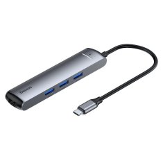 BASEUS Adapter HUB 6w1 USB-C na 3x USB 3.0 + HDMI + RJ45 + USB-C PD