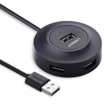 Ugreen Hub CR106, Adapter 4w1, 4xUSB, 1m črn