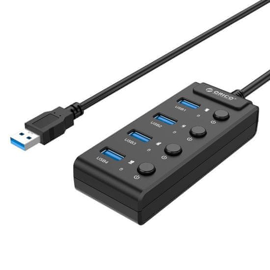 Orico USB 3.0 vozlišče s stikali, 5x USB (črno)