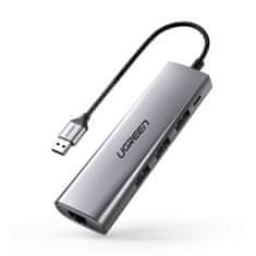 Ugreen CM266 Hub Adapter 5w1 USB, 3x USB 3.0, micro USB, RJ45 siv