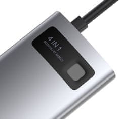 BASEUS Hub 4w1 Metal Gleam Series, USB-C do USB 3.0 + USB 2.0 + HDMI + USB-C PD